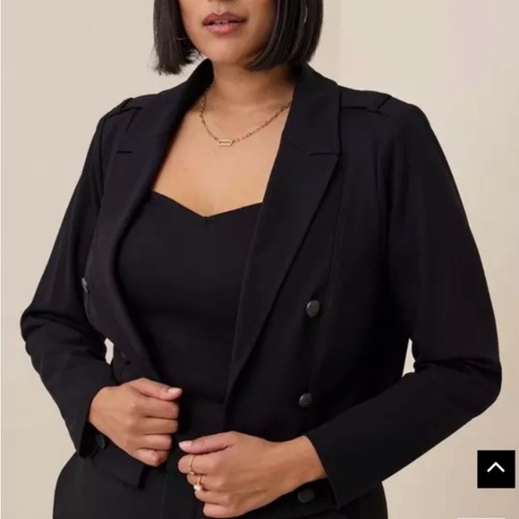 torrid Jackets & Blazers - #92 Torrid 3 Black Lightweight Ponte Crop Military Blazer